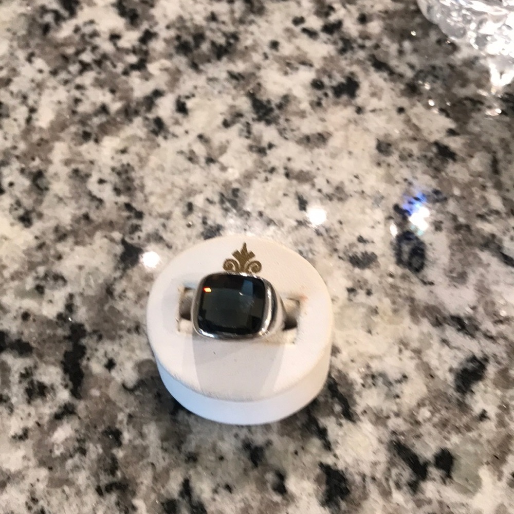 Sterling Silver black stone ring